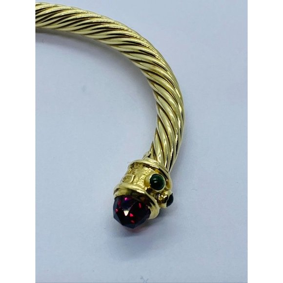David Yurman Renaissance14K With Red and Green Stones 16.7 Grams - Picture 3 of 10
